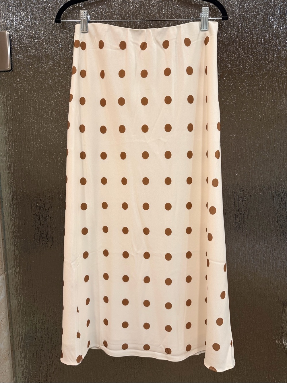 Jenni Kayne Cream Maxi Skirt with Brown Polka Dots